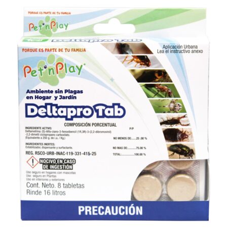 Tabletas de Deltametrina 8 - Insecticida Soluble para Protección del Hogar y Mascotas - 8 Tabletas