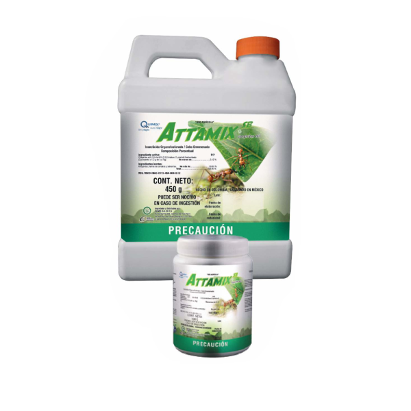 Attamix Cebo Hormiguicida Peletizado (Clorpirifos 0.12%), Caja 24 botes de 100 g