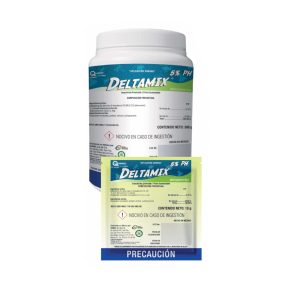 Deltamix 5% PH Insecticida Polvo Humectable (Deltametrina 5%), Cubeta 100 sobres de 10 g (bajo pedido)