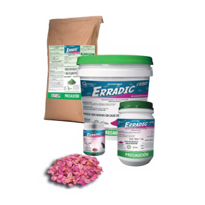 Erradic Cereal Rodenticida (Bromadiolona 0.005%), Caja 12 tarros de 1 kg