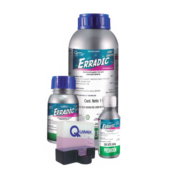 Erradic Líquido Rodenticida (Bromadiolona 0.005%), Caja 20 botes de 100 ml