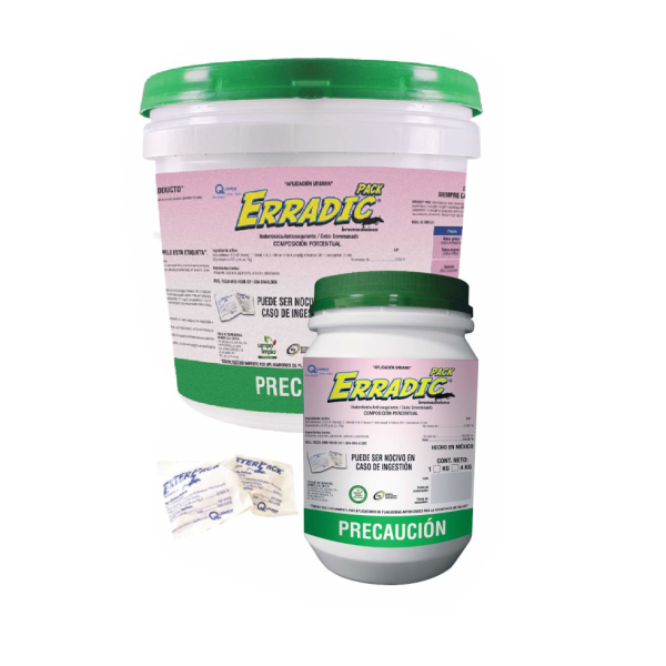 Erradic Pack Rodenticida Cebo Fresco Pasta (Bromadiolona 0.005%), Caja 12 botes con 70 sobres de 10 g