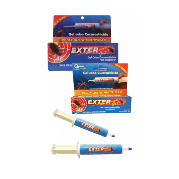 Extergel Cucarachas Cebo en Gel (Abamectina 0.05%), Caja 30 jeringas de 10 g