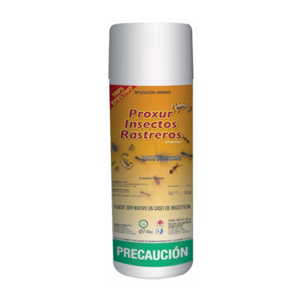 Proxur 1% Rastrero Talquera Polvo Insecticida (Propoxur 1%), Caja 16 botes de 100 g