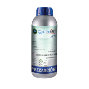 Quattro Piret Insecticida (Piretrinas Naturales 4% + PBO + N-Octyl), Caja 12 L