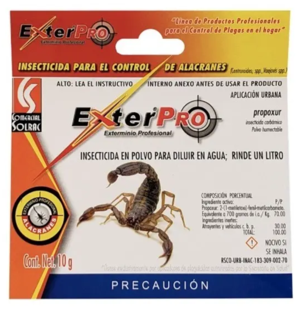 Insecticida Profesional Para Alacranes Exterpro 24 Sobres x 10g