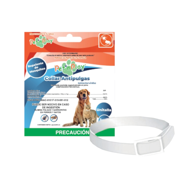 Collar Antipulgas Unitalla 65 cm para Perros y Gatos, Caja 20 piezas