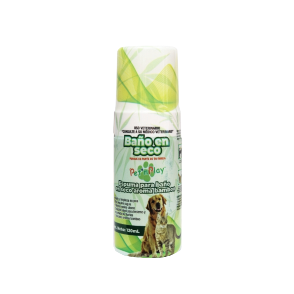 Shampoo Seco Aroma Bamboo para Mascotas 120 ml, Caja 16 piezas